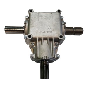 Boite d'engrenage ( gear box) L25J / L25A 1 3/8 -6 spline Ø input x 1"Ø output x 1" spline lateral